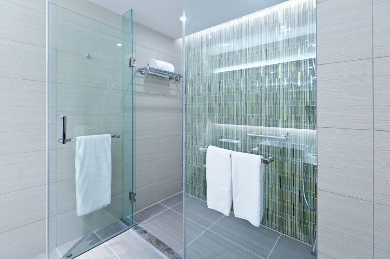 Contemporary Shower with Sliding Door